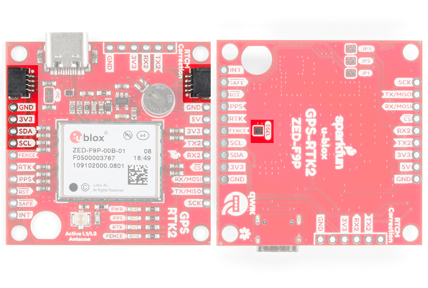 Receptor GNSS u-blox ZED-F9P para topografía RTK